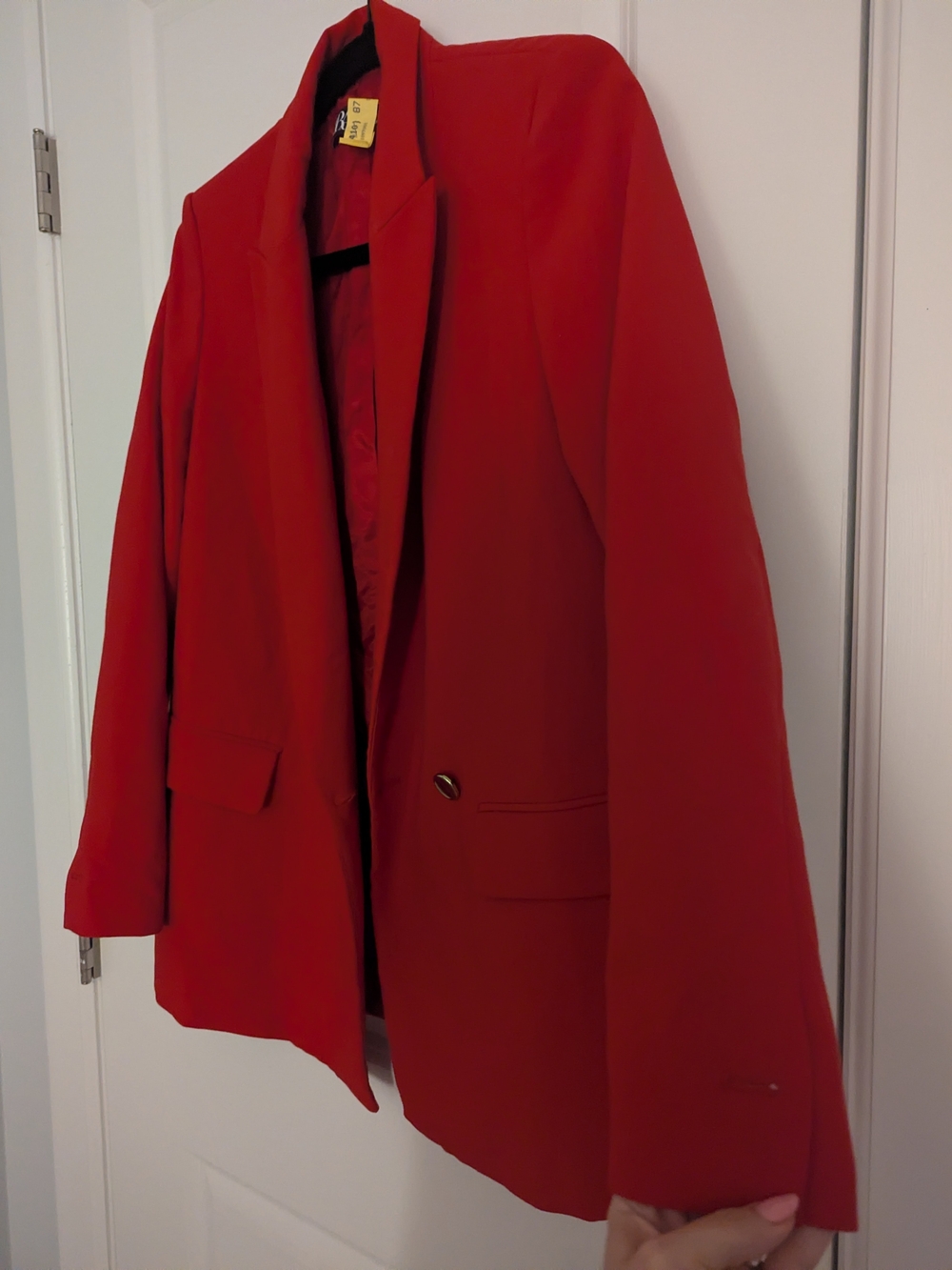 Zara Red Double-Button Oversized Blazer - Picture 3 of 8